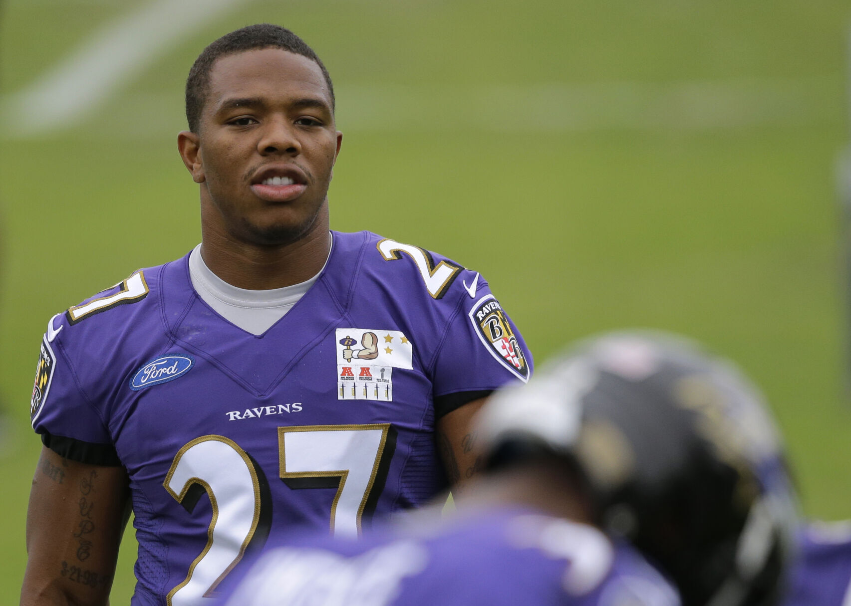 2014: Ray Rice receives two-game suspension from NFL following offseason arrest